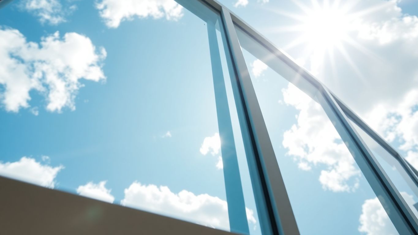 Sparkling clean window on modern building