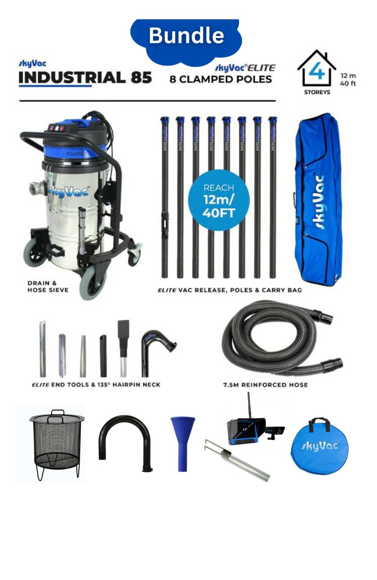 SkyVac 85 Elite Popular Bundle with Real Time