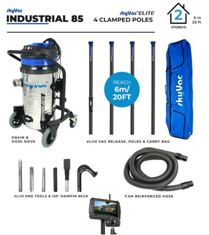 Sistema de limpieza de canaletas industriales SkyVac® 85 Elite (usted elige)