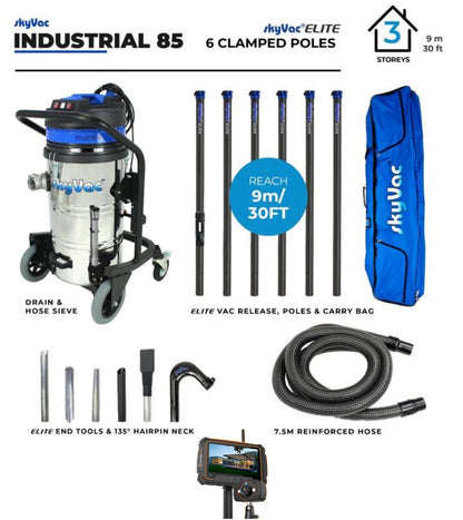 Sistema de limpieza de canaletas industriales SkyVac® 85 Elite (usted elige)