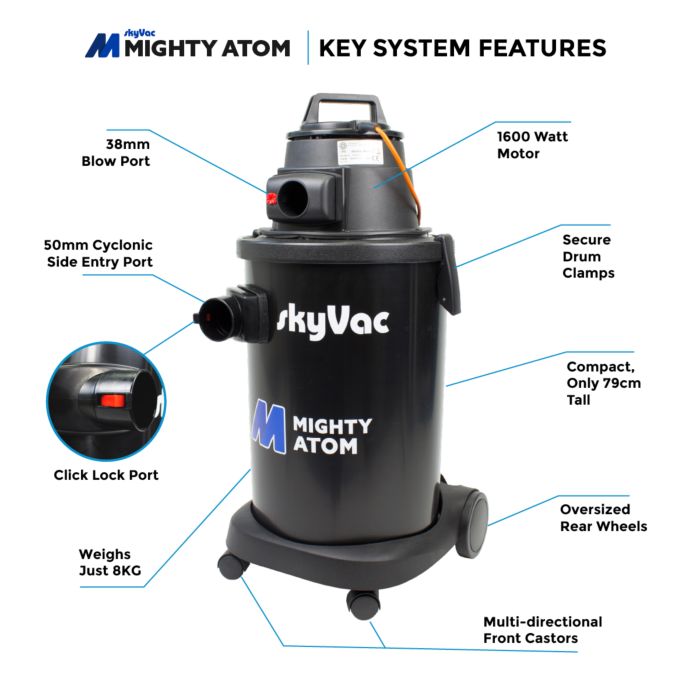 SkyVac®️ Mighty Atom Clamped Vac Features